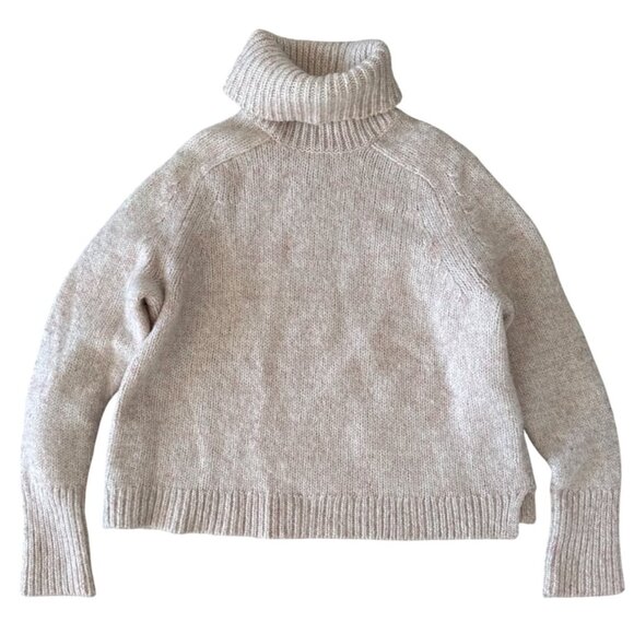 J. Crew Womens Turtleneck Sweater Knit Beige Large - Picture 1 of 9